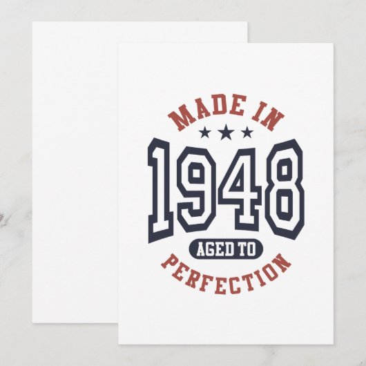 Gemaakt in 1948 tot perfecte geboortegrond kaart (Voorkant / Achterkant)
