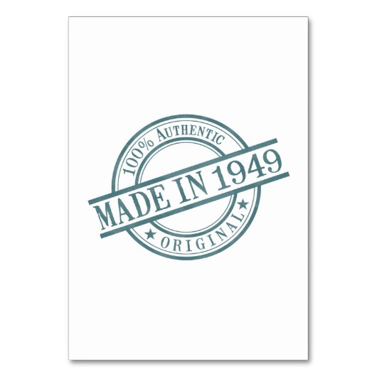 Gemaakt in 1949 Circular Rubber Stamp Style Logo Kaart (Voorkant)