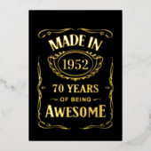 Gemaakt in 1952, 70 jaar geweldige 2022 folie uitnodiging (Voorkant)