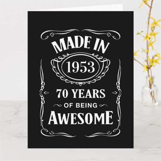 Gemaakt in 1953, 70 jaar geweldige 2023 dag kaart (Gele Bloem)