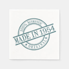 Gemaakt in 1954 Geboortejaar Ronde Rubber Stamp Lo Servet