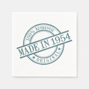 Gemaakt in 1954 Geboortejaar Ronde Rubber Stamp Lo Servet