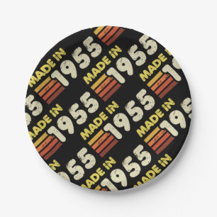 Gemaakt in 1955 70ste verjaardag papieren bordje