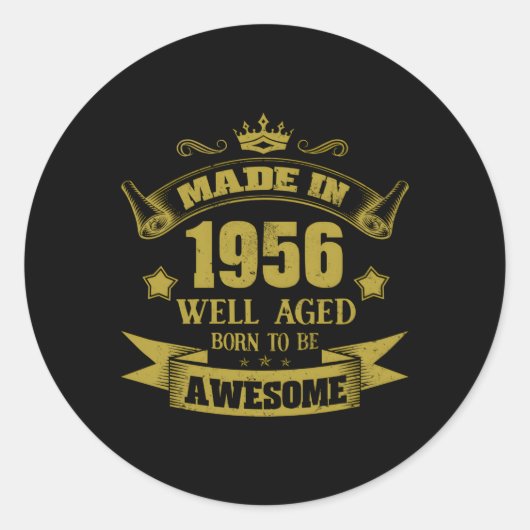 Gemaakt in 1956 stijl ronde sticker (Voorkant)