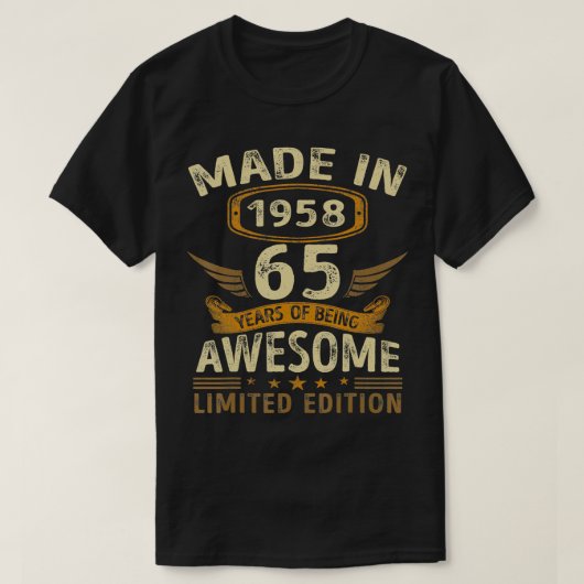 Gemaakt in 1958 65 jaar Geweldige ontwerp voor T-shirt (Design voorkant)