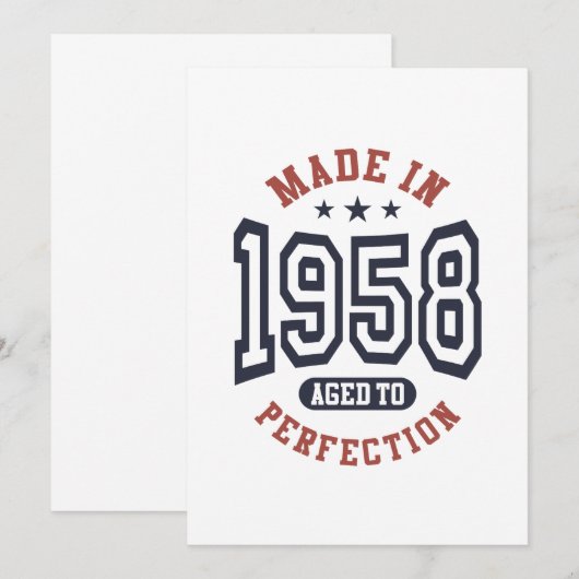 Gemaakt in 1958 Gerijpt tot Perfecte Verjaardagsca Kaart (Voorkant / Achterkant)