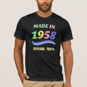 Gemaakt in 1958, kleurrijk tekstontwerp t-shirt (Voorkant)