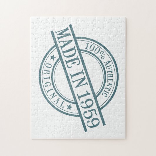 Gemaakt in 1959 Circular Rubber Stamp Style Logo Legpuzzel (Verticaal)