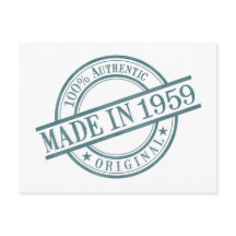 Gemaakt in 1959 Geboortejaar Ronde rubberstempel l