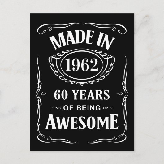 Gemaakt in 1962, 60 jaar geweldige 2022 dag briefkaart (Voorkant)