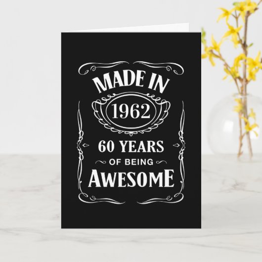 Gemaakt in 1962, 60 jaar geweldige 2022 dag kaart (Gele Bloem)