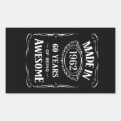 Gemaakt in 1962, 60 jaar geweldige 2022 dag rechthoekige sticker (Voorkant)