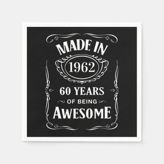 Gemaakt in 1962, 60 jaar geweldige 2022 dag servet (Voorkant)