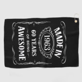 Gemaakt in 1963, 60 jaar geweldige 2023 dag golfhanddoek (Horizontaal)