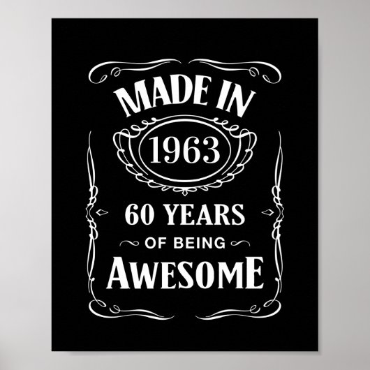 Gemaakt in 1963, 60 jaar geweldige 2023 dag poster (Voorkant)