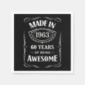 Gemaakt in 1963, 60 jaar geweldige 2023 dag servet (Voorkant)
