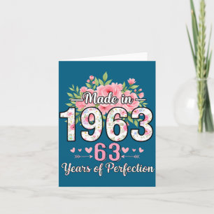 Gemaakt in 1963 Bloem 63e Verjaardag Vrouwen 63 Ja Kaart