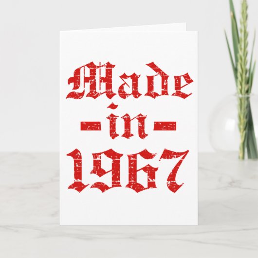 Gemaakt in 1967 design kaart (Voorkant)