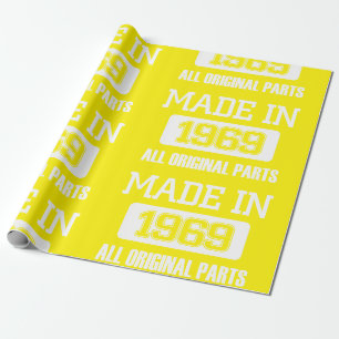 Gemaakt in 1969 Alle Originele Onderdelen Cadeaupapier