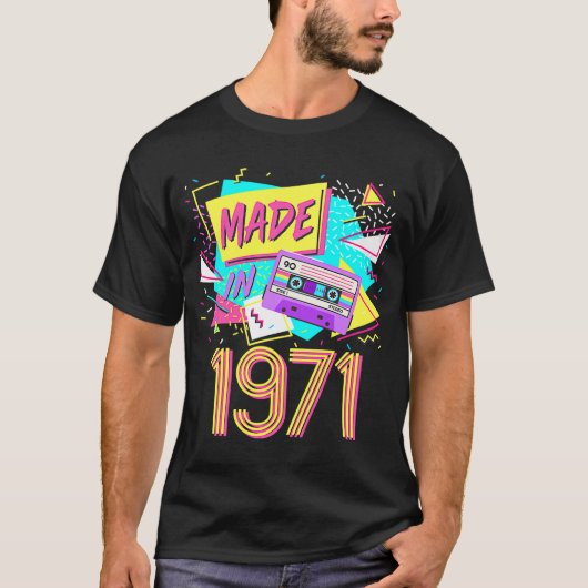 Gemaakt in 1971 51 jaar oude Retro  80s 51st B T-shirt (Voorkant)