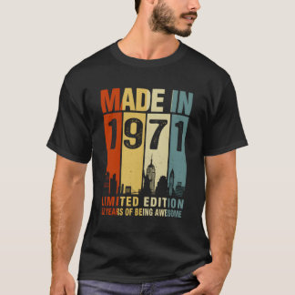 Gemaakt in 1971 52 jaar Geweldige zijn T-shirt