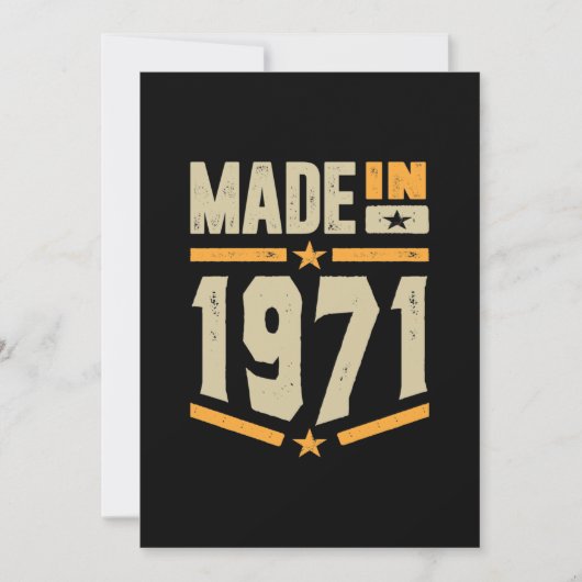 Gemaakt in 1971 Verjaardagscadeau Kaart (Voorkant)