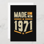 Gemaakt in 1971 Verjaardagscadeau Kaart (Voorkant / Achterkant)