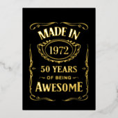 Gemaakt in 1972, 50 jaar geweldige 2022 dag folie uitnodiging (Voorkant)