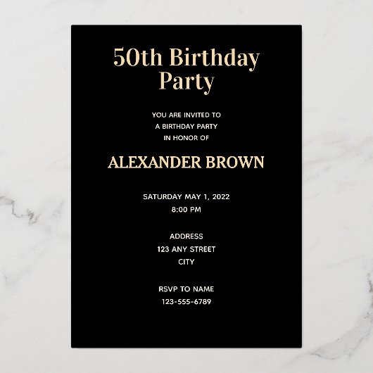 Gemaakt in 1972, 50 jaar geweldige 2022 dag folie uitnodiging (Achterkant)