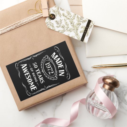 Gemaakt in 1972, 50 jaar geweldige 2022 dagen rechthoekige sticker (Geschenken)