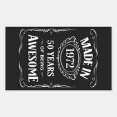 Gemaakt in 1972, 50 jaar geweldige 2022 dagen rechthoekige sticker (Voorkant)