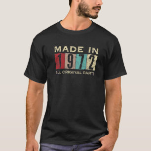 Gemaakt in 1972, 50 jaar oud, 50 dagen oud, Retro T-shirt