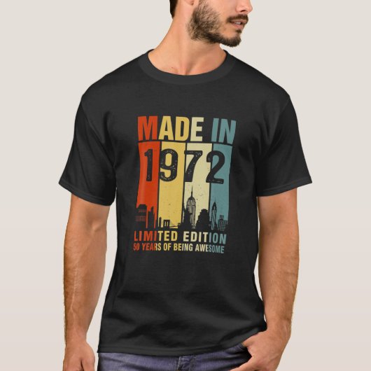  gemaakt in 1972 beperkte uitgave 50 jaar geleden t-shirt (Voorkant)