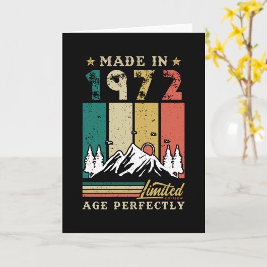 Gemaakt in 1972 kaart (Gele Bloem)