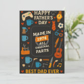 Gemaakt in 1974 Alle originele onderdelen Dad Gift Kaart (Staand voorkant)