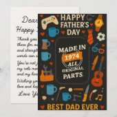 Gemaakt in 1974 Alle originele onderdelen Dad Gift Kaart (Voorkant / Achterkant)