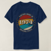  gemaakt in 1974 Retro Badge T-shirt (Design voorkant)