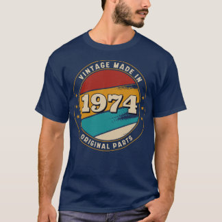  gemaakt in 1974 Retro Badge T-shirt