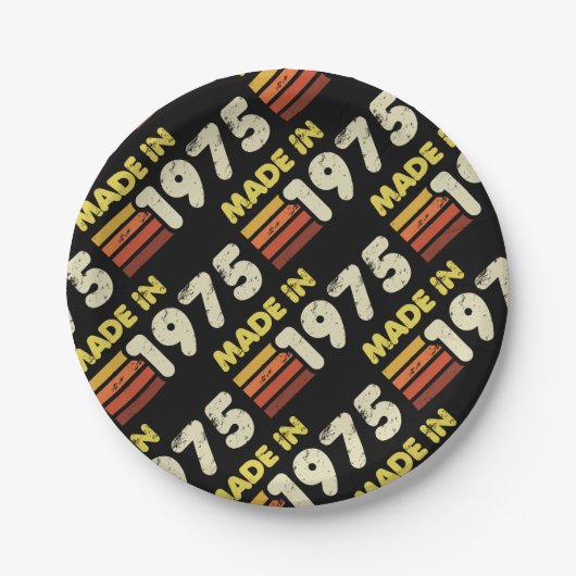 Gemaakt in 1975 50ste verjaardag papieren bordje (Voorkant)