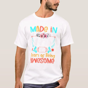 Gemaakt in 1976 Bloemen 47e verjaardag geschenken T-shirt
