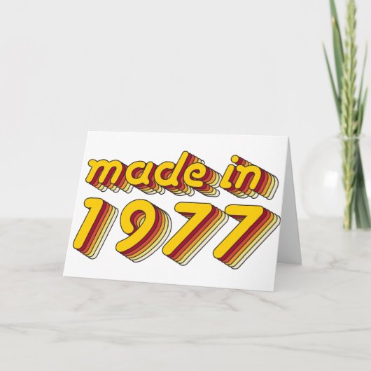 Gemaakt in 1977 (Yellow&Red) Kaart (Voorkant)