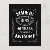 Gemaakt in 1982, 40 jaar geweldige 2022 dag briefkaart (Voorkant)