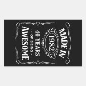 Gemaakt in 1982, 40 jaar geweldige 2022 dag rechthoekige sticker (Voorkant)