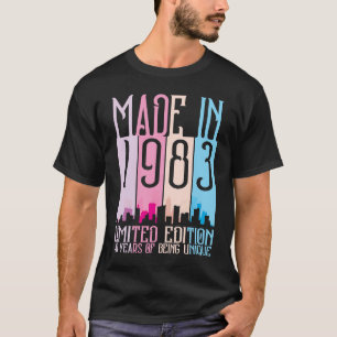 Gemaakt in 1983 40 jaar die unieke verjaardag zijn t-shirt