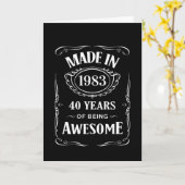 Gemaakt in 1983, 40 jaar geweldige 2023 dag kaart (Gele Bloem)