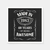 Gemaakt in 1983, 40 jaar geweldige 2023 dag servet (Voorkant)