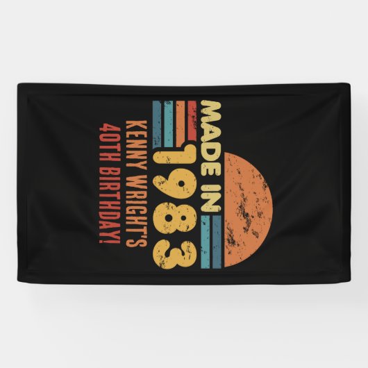 Gemaakt in 1983 40e verjaardag spandoek (Horizontaal)