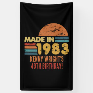 Gemaakt in 1983 40e verjaardag spandoek