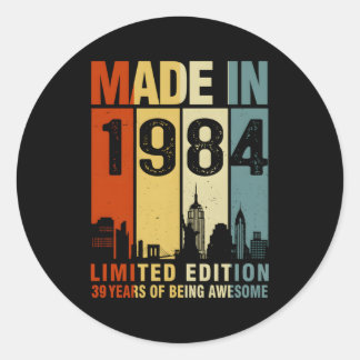 gemaakt in 1984 39 jaar Geweldige Ronde Sticker