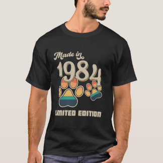Gemaakt in 1984 Limited Edition Dog Paw  40th T-shirt